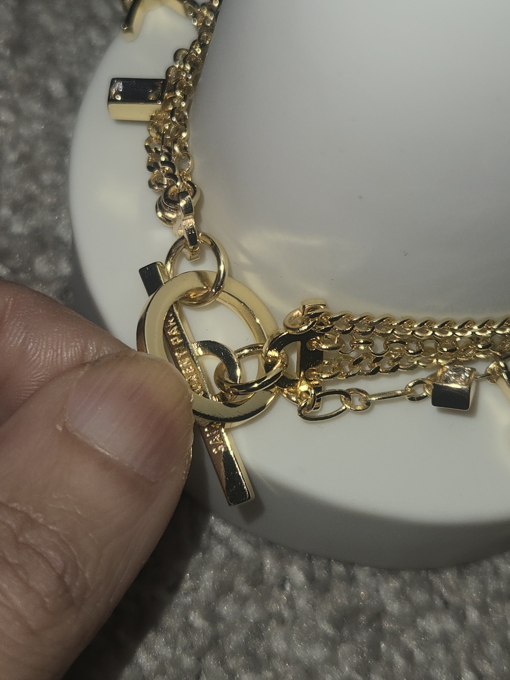 18kgp Yves Saint Laurent Gold Logo Charm Bracelet - Women - Picture 5 of 8